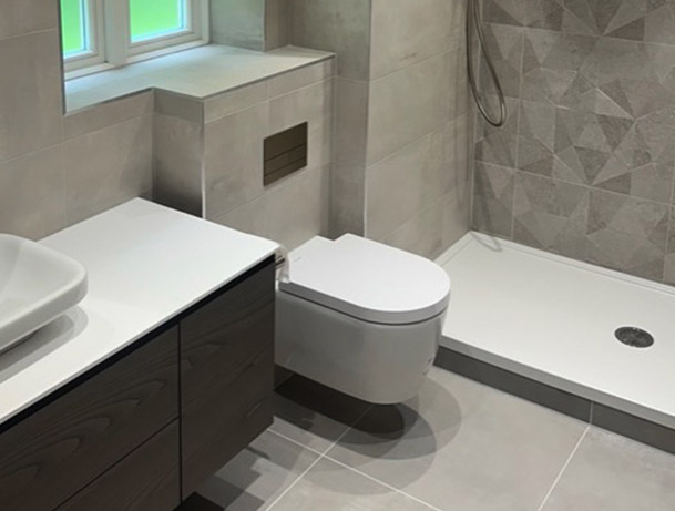 An image of a finished walk in shower