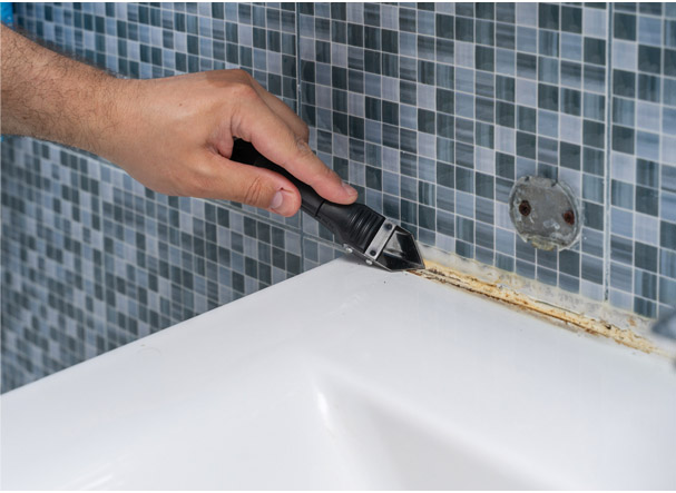 An image of a bathroom being removed ready for wet room installation